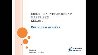 Kisikisi Ujian ASATSAS Genap PKN Kelas 7 semester 2genap Kurikulum Merdeka  Kurmer [upl. by Avat389]