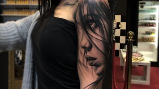 Portrait Tattoo auf den Oberarm von Edina reupload [upl. by Judus]