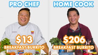 206 vs 13 Breakfast Burrito Pro Chef amp Home Cook Swap Ingredients  Epicurious [upl. by Jarad]