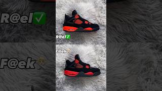 Real Vs Fake Red Thunder Jordan 4 shorts sneakerhead viral [upl. by Evangelin]