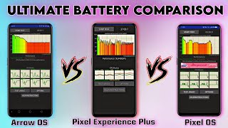 Ultimate Battery Comparison Pixel Experience Plus Vs Pixel OS Vs Arrow OS Android 13 Custom ROMs🔥 [upl. by Animor936]