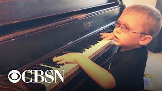 Blind 6yearold piano prodigy goes viral for quotBohemian Rhapsodyquot cover [upl. by Bertelli]