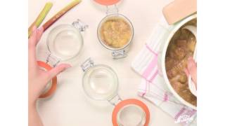 Recette compote bananerhubarbe en bocaux Le Parfait [upl. by Anaili]