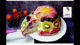 Früchte Kuppeltorte ohne backen schnell und einfach I No Bake Cake [upl. by Wittenburg]