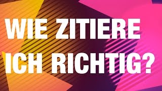 Wie zitiere  paraphrasiere ich richtig  Fragen und Antworten [upl. by Ehtyde]