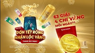 ĐÓN TẾT RỒNG NHẬN 63 LỘC VÀNG MỖI TỐI THỨ 7 TẠI LIVESTREAM BIA SAIGON 30s [upl. by Akeemaj]