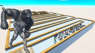 Escape From Knockout Artist Gorilla  Last Survivor  Zigzag Course  Animal Revolt Battle Simulator [upl. by Yticilef296]