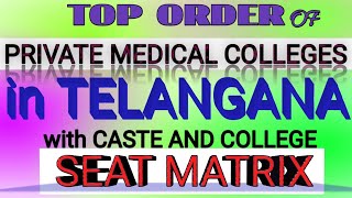 Top order of private medical colleges in Telangana [upl. by Rezeile]