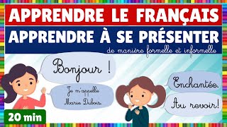 Apprendre le français  Conversations simples  apprendre à saluer et à se présenter  exercices [upl. by Clemmy467]