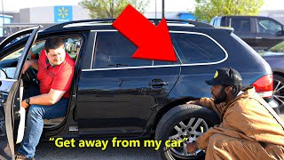 Stealing Strangers Tire Prank [upl. by Ertnom]