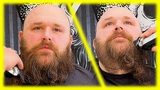 Brave the Shave Head Shave and Professional Beard Grooming [upl. by Sivartal]