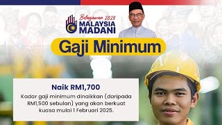 Belanjawan 2025 Gaji Minimum RM1700 [upl. by Fisch854]