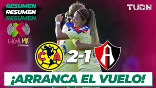 Resumen y goles  América 21 Atlas  Liga Mx Femenil  CL2024 J1  TUDN [upl. by Vedis]