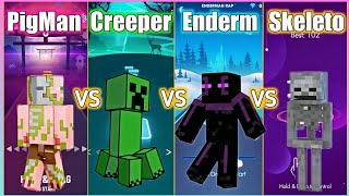 Minecraft  Zombie PigMan Rap VS Creeper Rap VS Enderman Rap VS Skeleton Rap  V Gamer [upl. by Anoval]