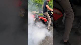 Setting them tires on 🔥 bike motorcyclelife motorcycle grom vespa burnout wheelie bikerboys [upl. by Baskett]