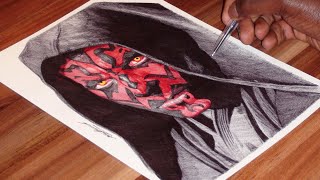 Darth Maul Drawing  Star Wars  DeMoose Art [upl. by Rodina]