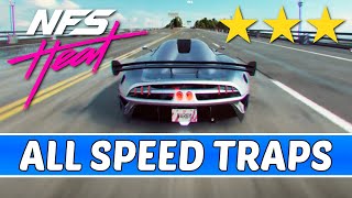 Need for Speed Heat  3 STARS  All 45 Speed Traps Locations Danger Zone Trophy  Achievement Guide [upl. by Esital]