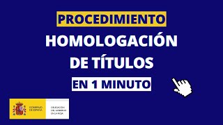 Procedimiento para la homologación y convalidación de títulos y estudios extranjeros [upl. by Elmo]