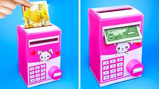 😱MY MOM MADE ME DIY CREDIT CARD MACHINE 📦😱 Cheap DIY Hacks made from Cardboard By 123 GO TRENDS [upl. by Chaker]