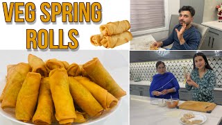 Vegetable Spring Roll Recipe  Homemade Spring Roll Sheets  How To Make Spring Rolls Harman Beauty [upl. by Kcirreg707]