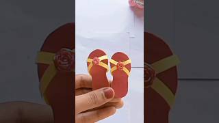 paper fancy chappal🩴 shorts youtubeshorts diy [upl. by Janeva]