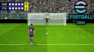 eFOOTBALL PES 2024 MOBILE NEW PENALTIES🔥 BARCELONA vs BAYERN MUNICH [upl. by Meredeth46]