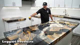 Use Epoxy To Coat Existing Countertops To Make Them Look Like Real Stone  Step By Step Explained [upl. by Kary]