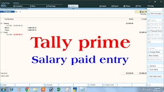 tally prime  salary entry in tally prime  salary payment entry in tally prime [upl. by Aidan]