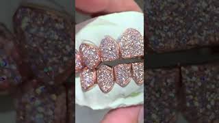 8 on 8 Moissanite Grillz Honeycomb Setting and VVS Moissanites DIAMOND TESTER CERTIFIED ✅ [upl. by Nevanod]