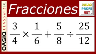 OPERACIONES COMBINADAS CON FRACCIONARIOS  Ejercicio 3 con CASIO Classwiz fx991LA X [upl. by Cammi]