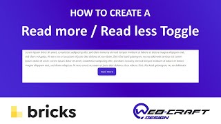 How to create a read more  read less toggle Element in Wordpress using Bricks Builder [upl. by Jann]