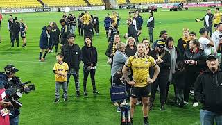 Hurricanes v Highlanders March 2018 TJ Perenara 100th Game Mana College song [upl. by Aniez]