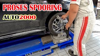 Spooring mobil avanza agar stir tidak narik kekiri dan ban kemakan sebelah [upl. by Ayal]