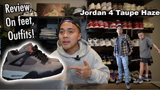 Jordan 4 Taupe Haze  Review On feet OUTFITS [upl. by Neras]