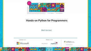 Tutorial Matt Harrison  Handson Python for Programmers [upl. by Drageruaeb]