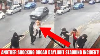 Broad Daylight Stabbing in Sparkhill Birmingham Caught on CCTV [upl. by Ilil504]