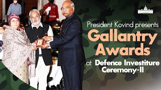 President Kovind presents Gallantry Awards at Defence Investiture CeremonyII at Rashtrapati Bhavan [upl. by Amisoc628]