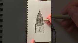 Gothic Cathedral Sketch shorts architecture sketch cathedral gothic drawing viral [upl. by Andri]