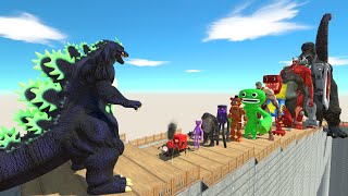 Super Godzilla vs Colossal Titan DEATH FALL  Animal Revolt Battle Simulator [upl. by Renruojos]