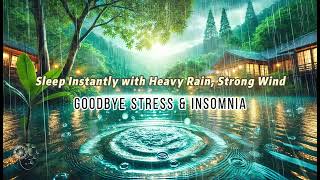 Sleep Instantly with Heavy Rain Strong Wind amp Thunder at Night  Goodbye Stress amp Insomnia [upl. by Eiramenna]