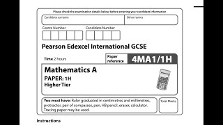 IGCSE Pearson Edexcel Mathematics June 2022 1H Paper Part 1 of 4 [upl. by Egni]