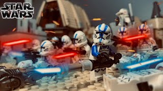 LEGO Star Wars the Clone Wars battle  501st clone invasion of Jedha City StopMotion Animation [upl. by Derej]