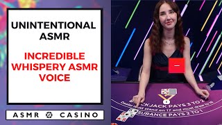 Unintentional ASMR Casino ♠️ INCREDIBLE WHISPERY VOICE ♠️ Blackjack Gameplay [upl. by Brandenburg]