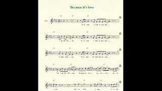 Because Its Love  The Kelly Family  karaoke sheet music for flute violin backing track [upl. by Perren]