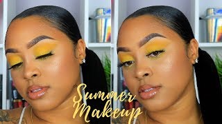 Yellow Summer Makeup Tutorial [upl. by Lassiter]