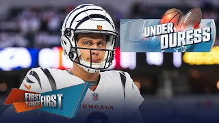 Joe Burrow struggling Bengals are Under Duress amp Wildes on the BUD List  NFL  First Things First [upl. by Latrice]