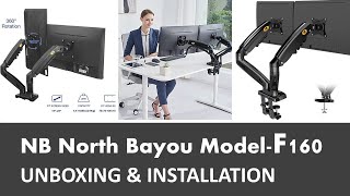 NB North Bayou Dual Monitor Desk Mount Stand F160 2024 [upl. by Arahsal213]