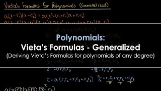 Polynomials Vietas Formulas  Generalized [upl. by Gracie745]