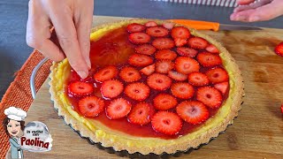 CROSTATA CON CREMA PASTICCERA E FRAGOLE🍓 Ricetta crostata di fragole con crema al limone [upl. by Artemla]