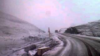 Snow road crossing Tichka Atlas Mountains from Ouarzazate to Marrakech Morocco  Part 1 [upl. by Lehcer]